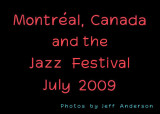 Montral, Canada and the Jazz Festival Cover Page.