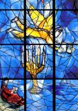 Detail of a Chagall window. Chagall worked on the windows from 1973 until his death in 1985 (at age 98).