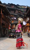 Xijiang Miao village - Ivy in a Miao rental costume (she is 1/4 Miao)