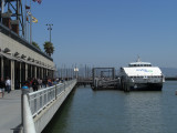 McCovey Cove; where the home runs end up in the water.  Note baseball fans commuter ferry direct to the ballpark!