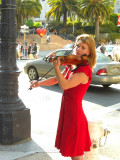 In front of Neiman Marcus fashion store.