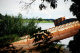 Derelict boat on the banks of the Nile