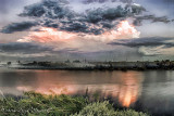 clouds over the river, after the brush fire