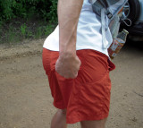 Tim demonstrates the Patagonia shorts storage