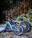 Little bikes are not allowed to climb upstairs...
