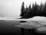 Cliff Lake morning in BW