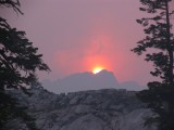 Smokey sunset at Grizzly Lake