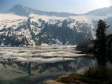 Grizzly Lake is still snow covered