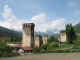 Mestia - typical Svanetian towers