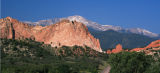 Garden of Gods with Pikes Peak Panorama