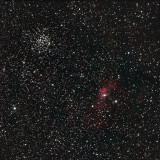 M52 Open cluster and NGC7635 The Bubble Nebula