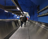 In the long blue tunnel