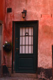 Door in red house