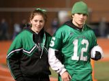 Meg Barbarino and Luke Daly during the halftime homecoming ceremony