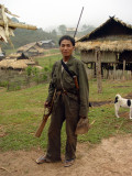 Hunter with home made rifle