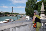Lori overlooks the Seine