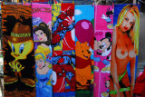 Disney character and naken lady towels, Mercado, Arequipa