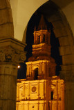Tower of Arequipa Cathedral, night
