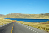 The new road from Juliaca to Arequipa on the north side of Laguna Lagunillas
