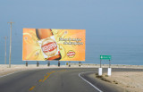 Arequipea billboard as we reach the coast at Caman