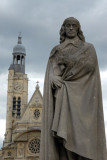 Statue of P. Corneille (1606-1684) in front of lglise Saint-tienne-du-Mont