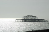 Brighton West Pier ruins in the late afternoon