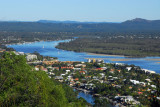 Town of Noosa and the Noosa River from the lookout at the top of Viewland Drive