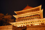 The Drum Tower of Xian illuminated at night