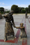 Statues on the plaze in front of Tashilhunpo Monastery
