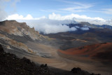 Crater of Mount Haleakala is around 2600 ft deel (800m) and large enough to hold Manhattan