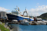 Norwegian fishing vessel, the Varik, at lesund, a major fishing port