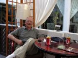 Dad pausing for a Coke at one of Bastakias restaurants