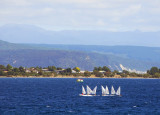 Sailboats on Lake Taupo