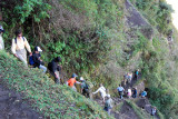 A steep section of the Wayna Picchu trail along the terraces