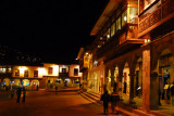 Cusco - Plaza de Armas, north corner, at night