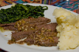 beef pot roast with broccoli rapini and mashies