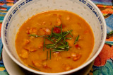 chorizo and white bean puree soup