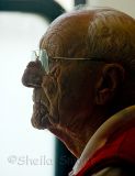 Candid of old man on Manly ferry - colour version