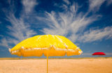 Yellow umbrella at Narrabeen Beach, Sydney, Australia