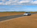 Friendly folk on Holy Island Causeway.