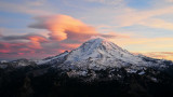 Mt Rainier on windy night