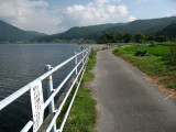 Small road along the lakeside