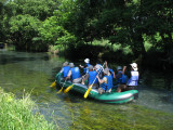 Rowing down a stream in Dai-Ō Wasabi-nōjo