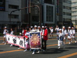 Traditionally dressed group in the kagura parade