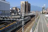 Over the tracks at Kōfu Station