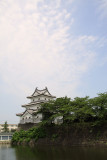 Cloud-streaked sky over the Sangai-yagura