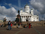 Tourists walking across Senate Square