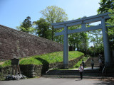 Giant torii at the entrance to Aoba-jō ruins