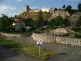 View of the castle from a crumbling park