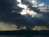 Rays of sunlight over Lake Ohrid